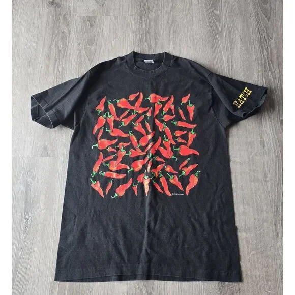 1993 D’EM CRAZY HATCH chili pepper Large T-shirt made in USA Single Stitch VTG - Picture 3 of 11